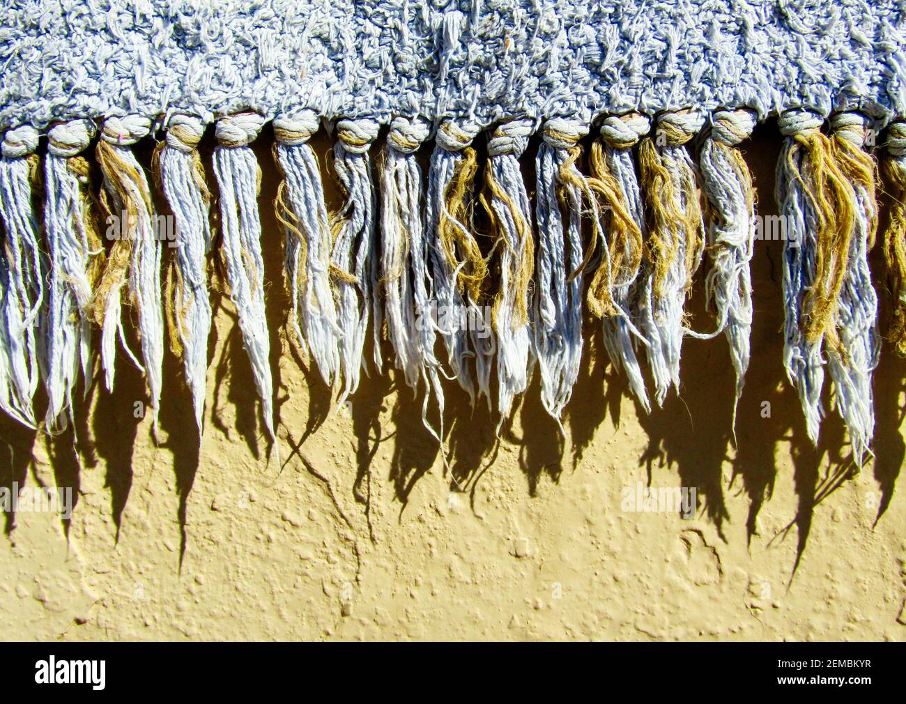 Carpet on a Wall, Galatas Village, Crete, Greece Stock Photo