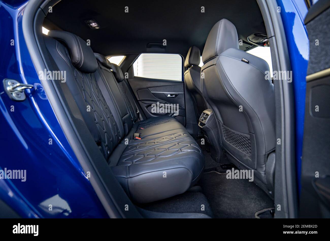 Row of passenger rear seats of modern car Stock Photo Alamy