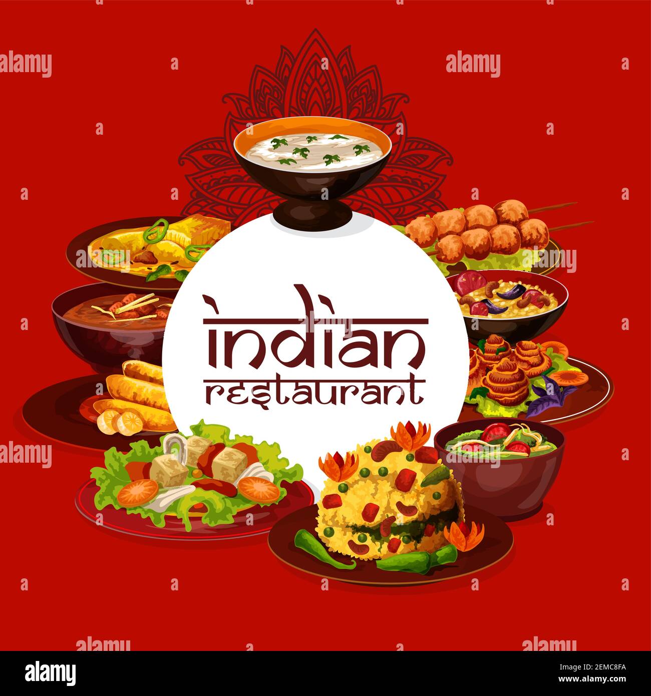 Indian cuisine restaurant menu, authentic dishes cooking recipe book