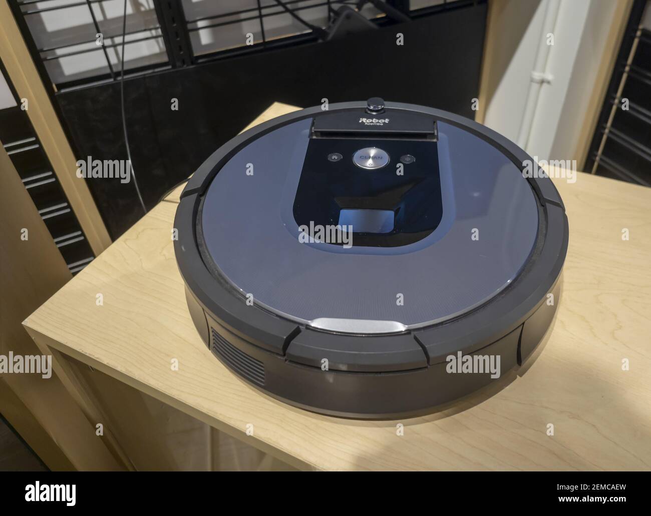 A display of iRobot's Roomba vacuum cleaner in a store in New York on on  Tuesday, February 5, 2019. iRobot is scheduled to release fourth-quarter  earnings after the bell tomorrow. (ÂPhoto by
