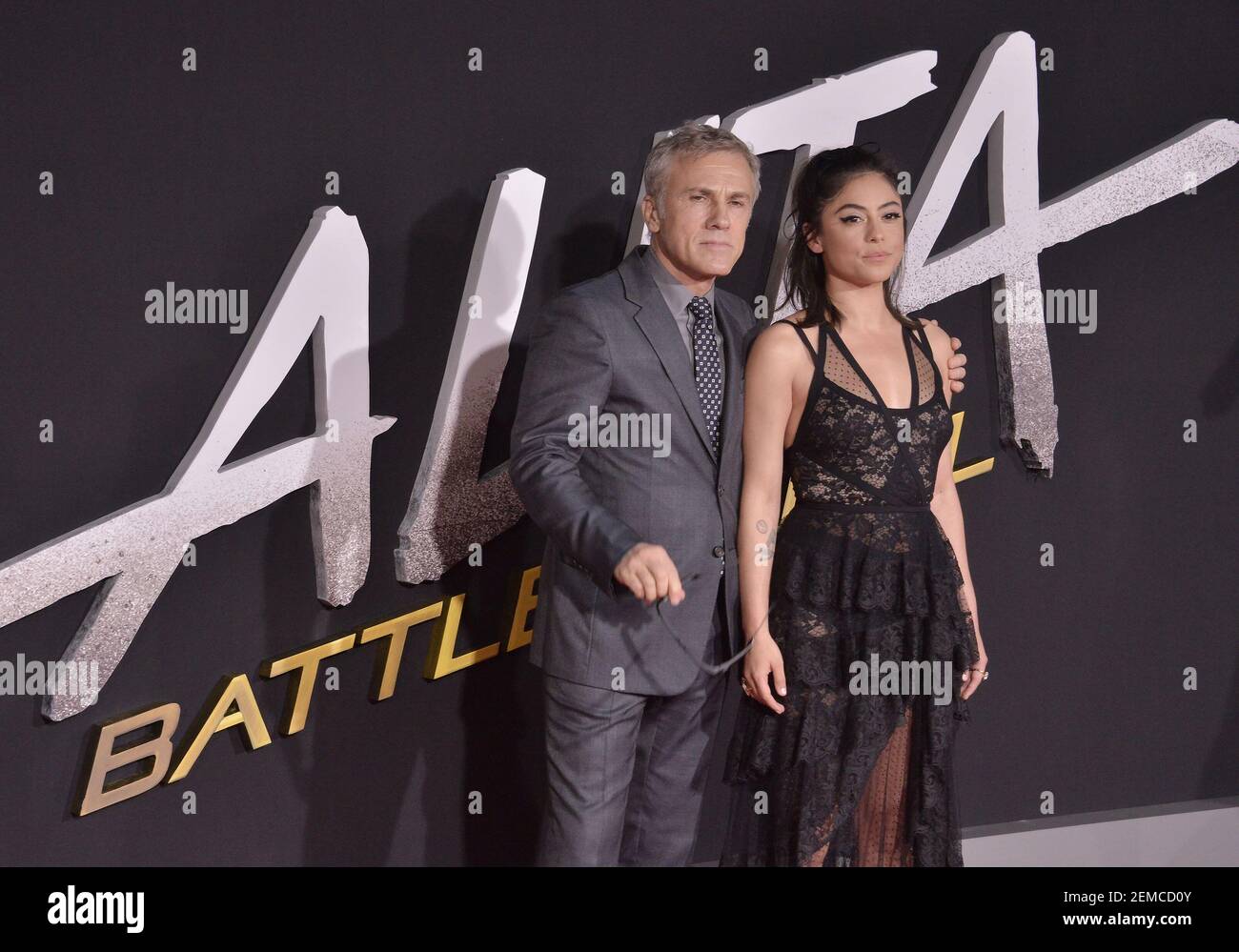 LOS ANGELES - DECEMBER 6: Presenters Christoph Waltz and Rosa Salazar  appear onstage at the 2018 Game Awards at the Microsoft Theater on December  6, 2018 in Los Angeles, California. (Photo by