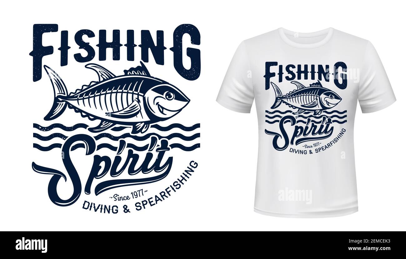 Download Tuna Fish Mascot T Shirt Print Vector Mockup Smiling Tuna Fish Under Sea Water Waves And Grungy Typography Diving And Spearfishing Club Sport Fishi Stock Vector Image Art Alamy