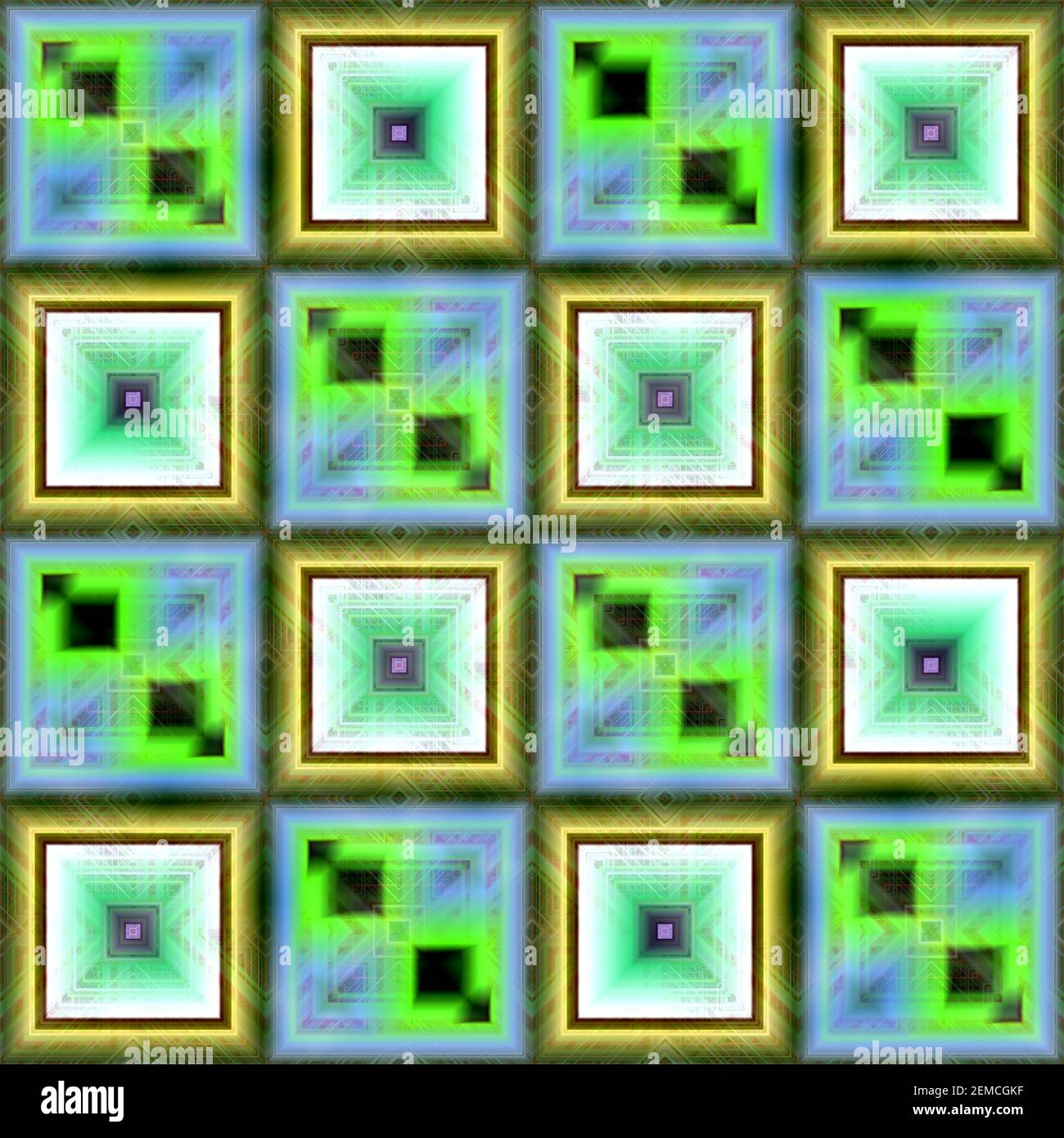 Fractal Tile Pattern Backlit fractal seamless background tile with unique design of colorful ...