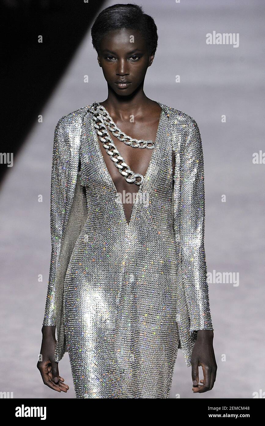 Anok Yai walks on the runway during the Tom Ford Ready To Fashion Show at York Fashion Week F/W 19 in New York, on February 6, 2019. (Photo by