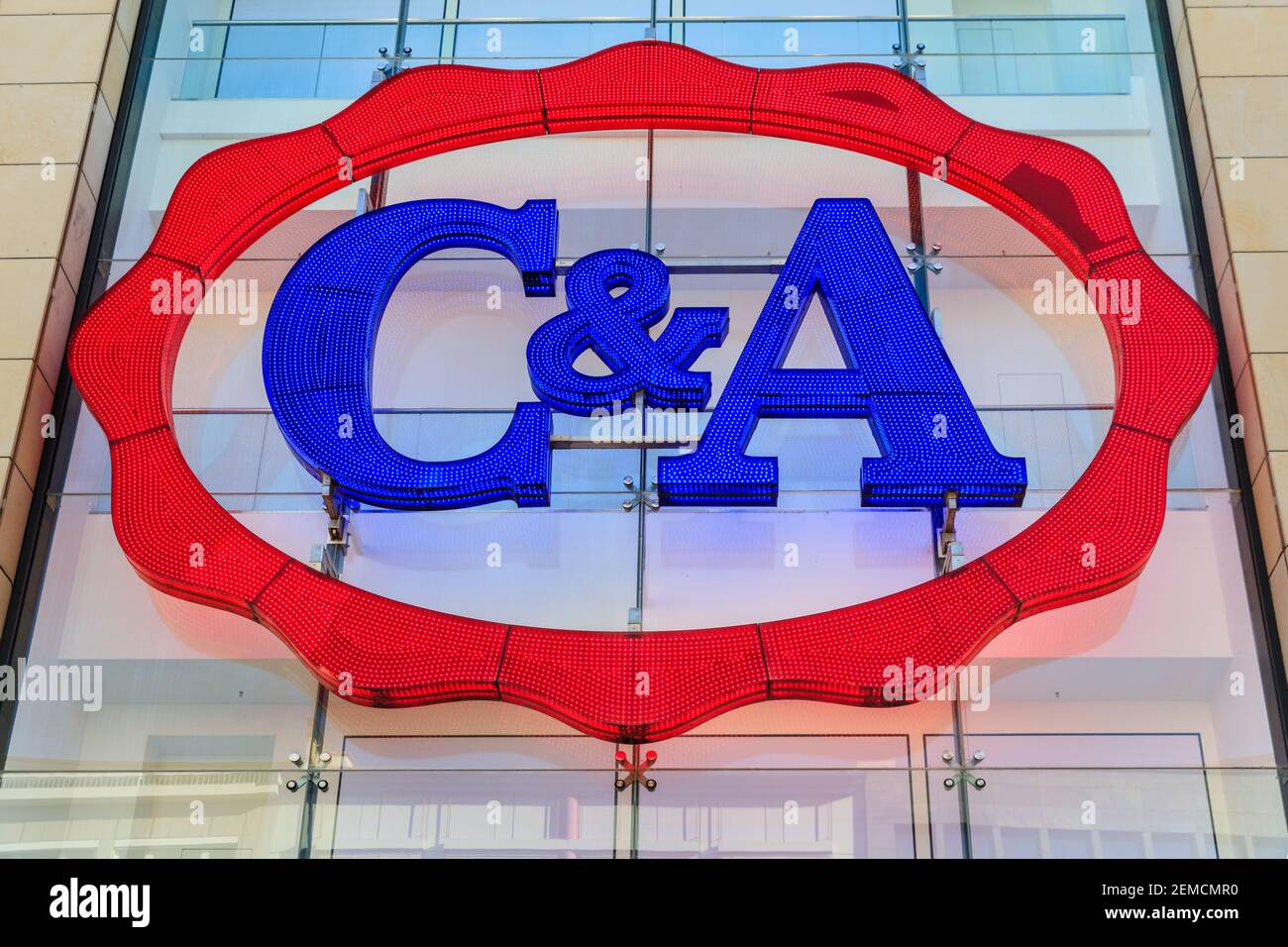 C&A retail clothing store chain logo, branding outside shop exterior,  Germany Stock Photo - Alamy