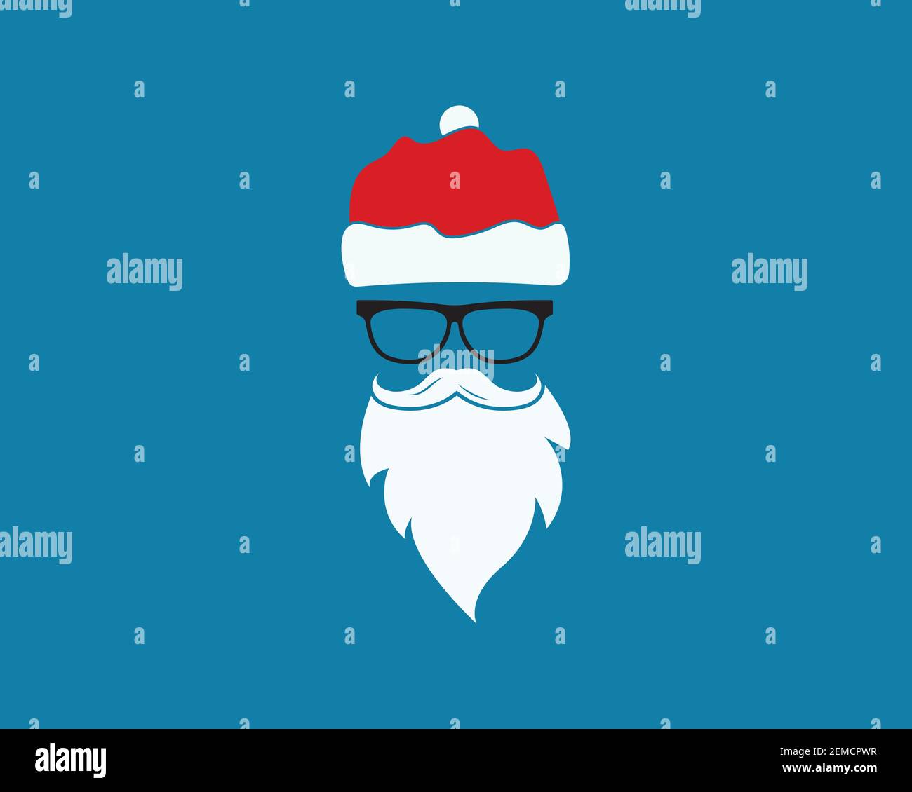 santa claus hat vector icon illustration design template Stock Vector