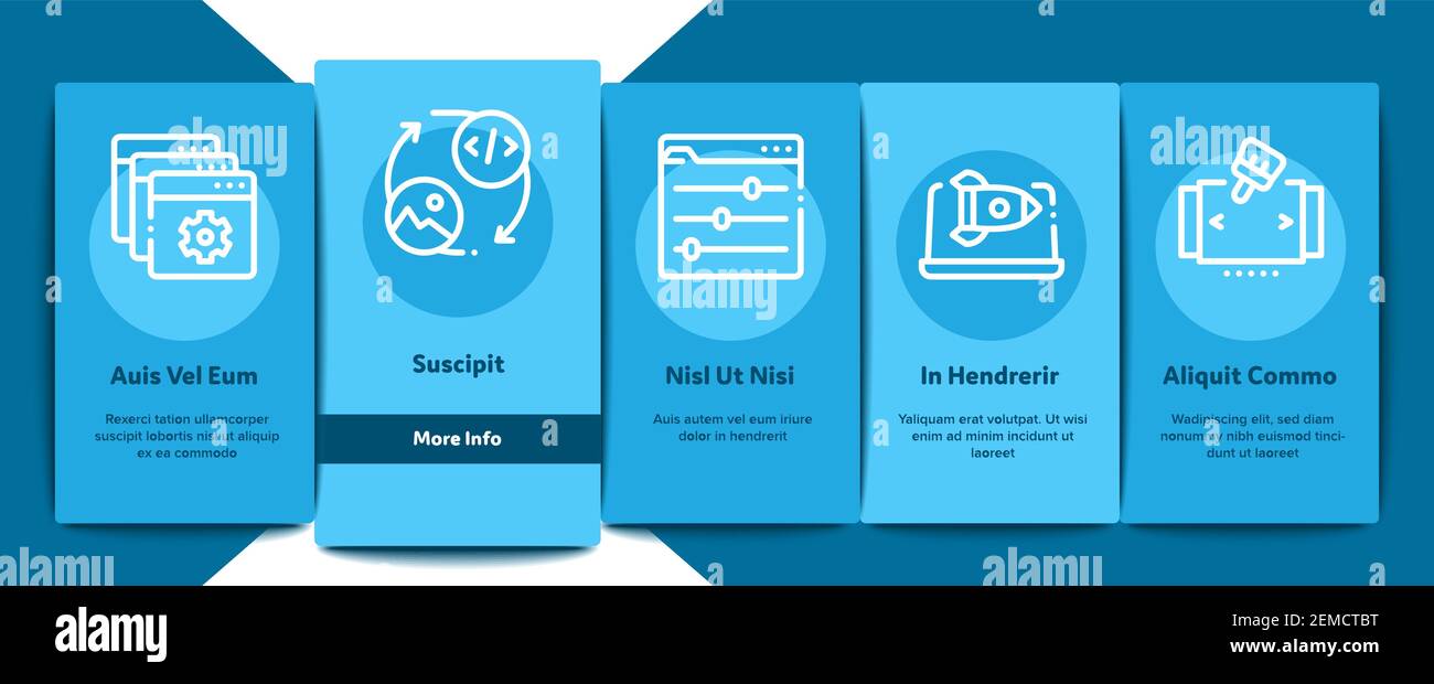 Web Design Development Onboarding Elements Icons Set Vector Stock ...