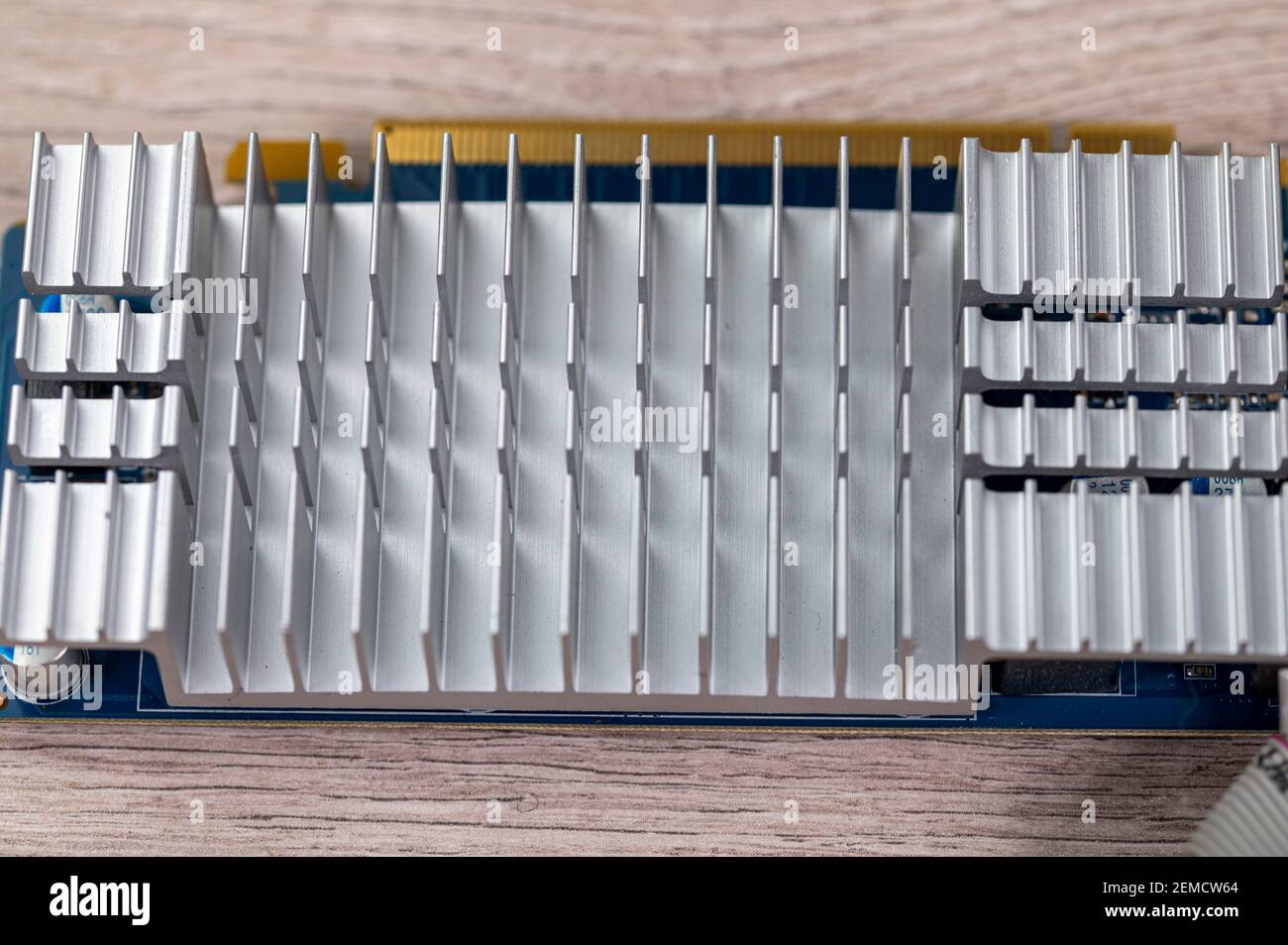 the Fixed computer lamellar video card heatsink Stock Photo
