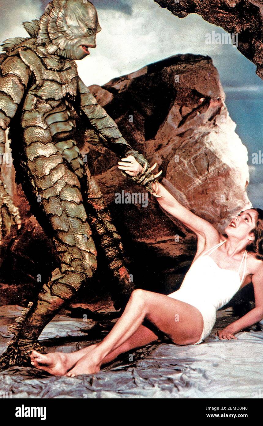 CREATURE FRTOM THE BLACK LAGOON 1954 Universal Pictures film with Julia Adams and Richard Carlson Stock Photo