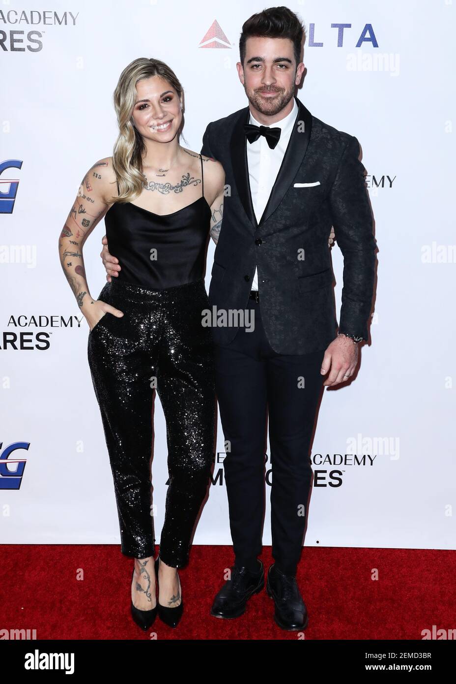 Los Angeles Ca Usa February 08 Singer Christina Perri And Husband Paul Costabile Arrive At The 2019 Musicares Person Of The Year Honoring Dolly Parton Held At The Los Angeles Convention
