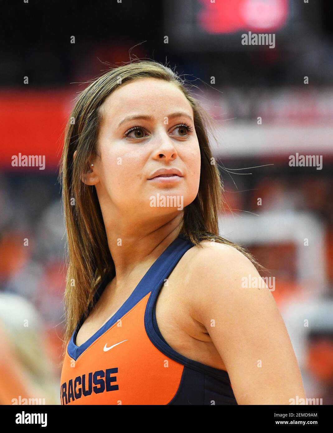 february-09-2019-a-syracuse-cheerleader-looks-over-at-the-crowd