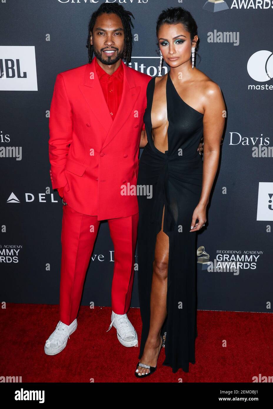 BEVERLY HILLS, LOS ANGELES, CA, USA - FEBRUARY 09: Singer Miguel and