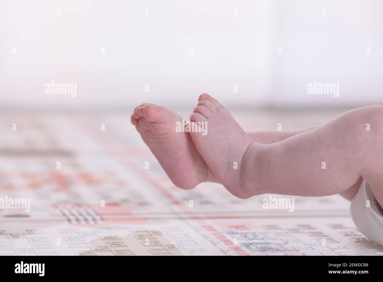 newborn baby feet isolated on white Stock Photo
