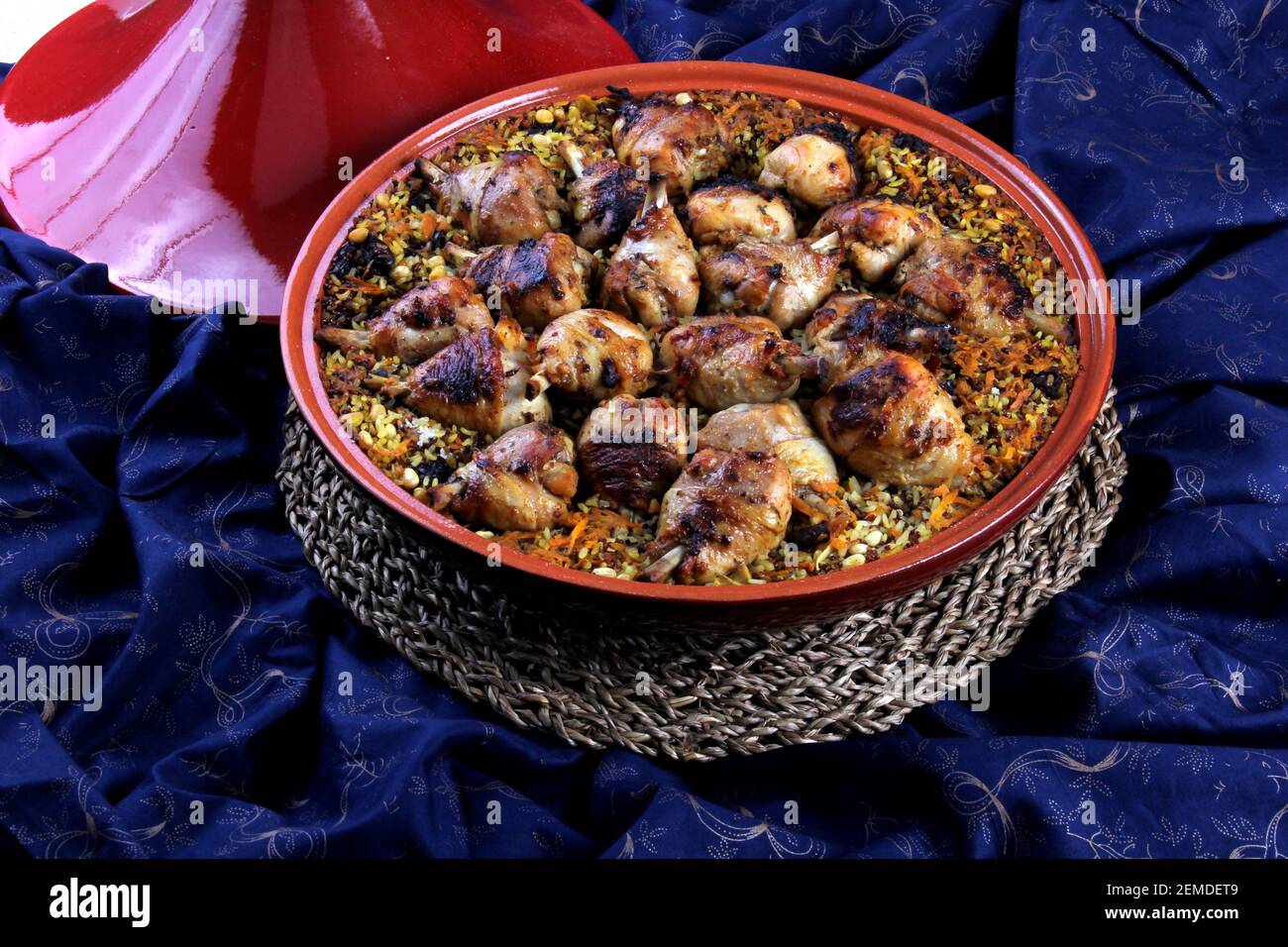 Traditional Tajine Berber Dish Made with Chicken Legs, couscous or rice ...