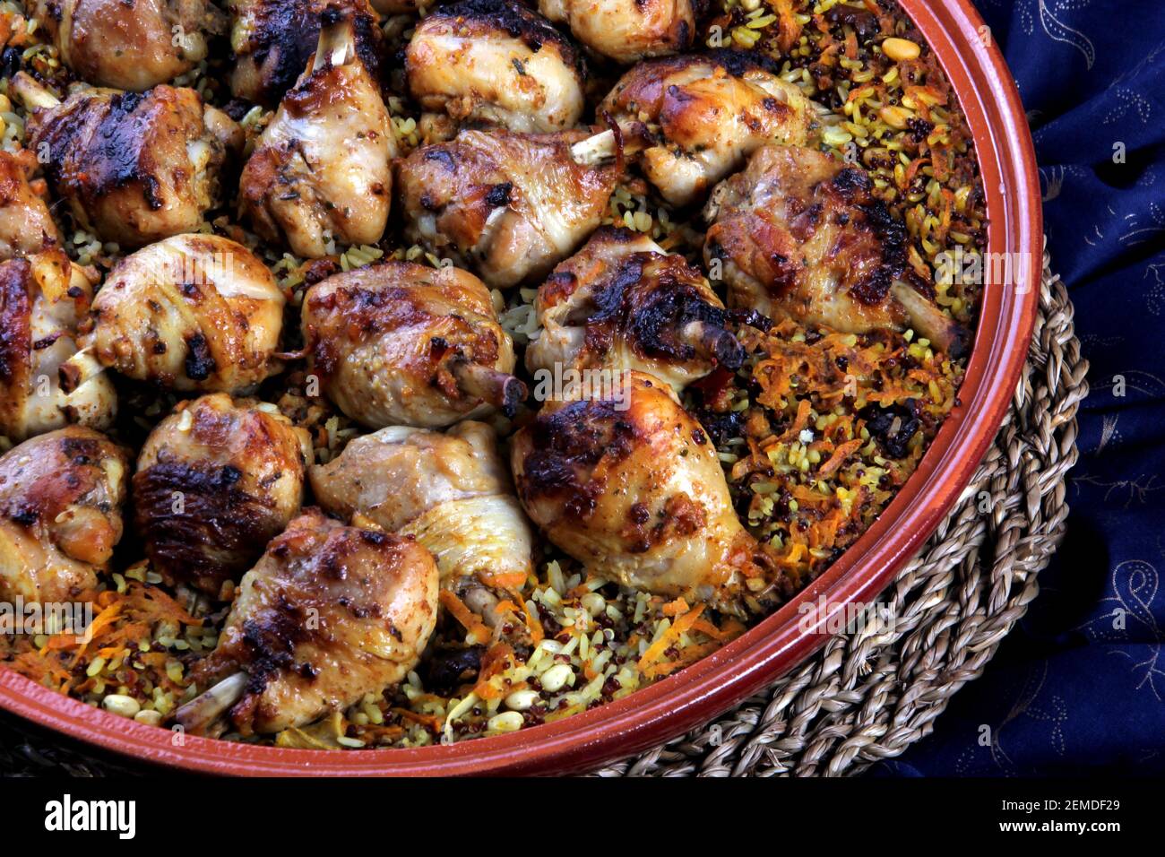 Traditional Tajine Berber Dish Made with Chicken Legs, couscous or rice ...