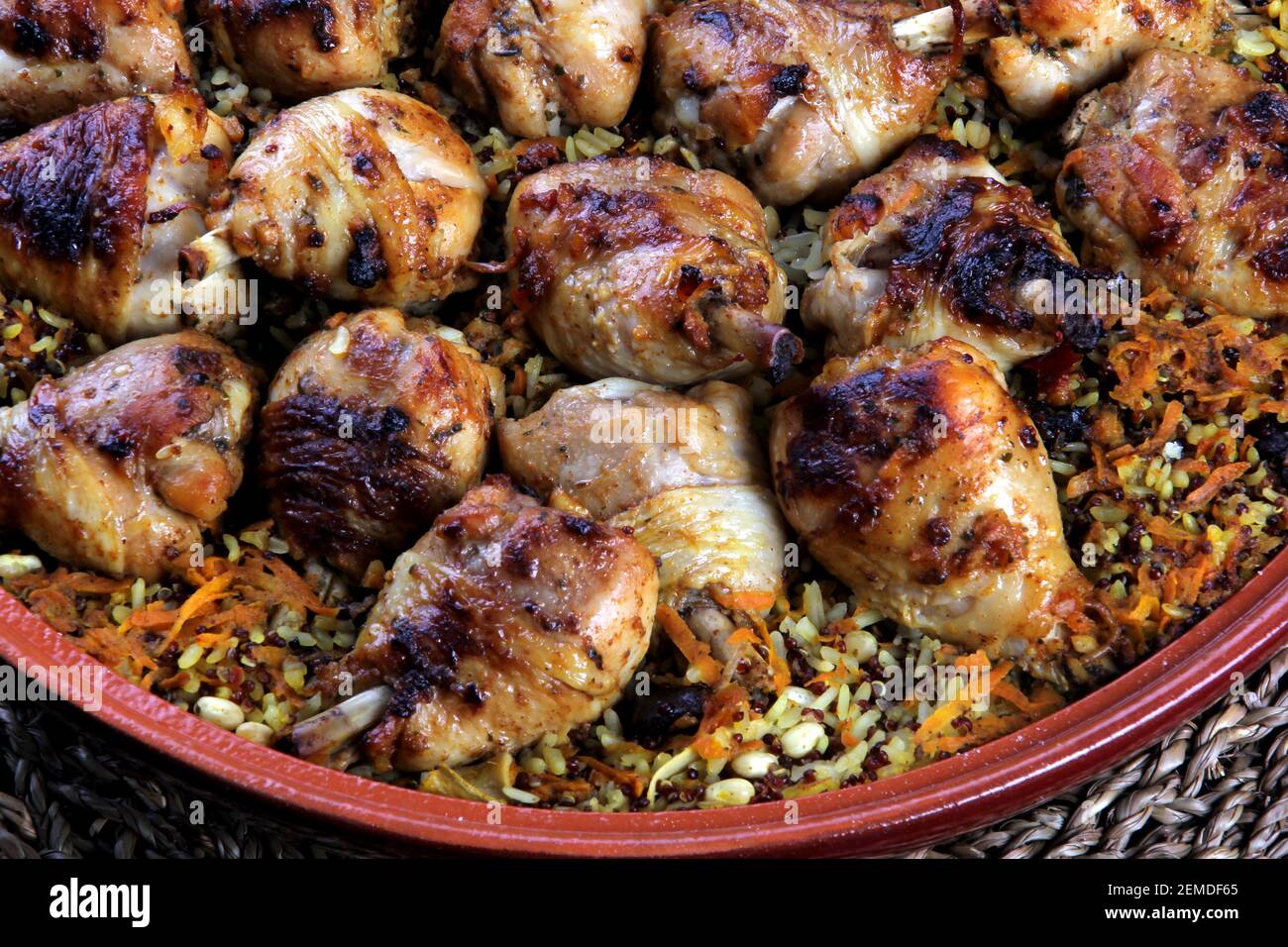 Traditional Tajine Berber Dish Made with Chicken Legs, couscous or rice ...