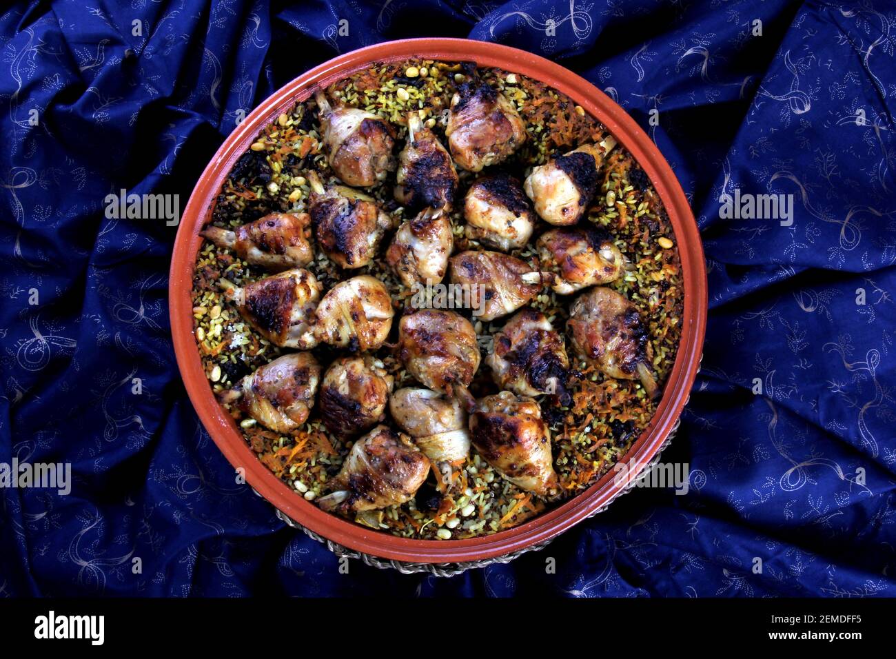 Traditional Tajine Berber Dish Made with Chicken Legs, couscous or rice ...