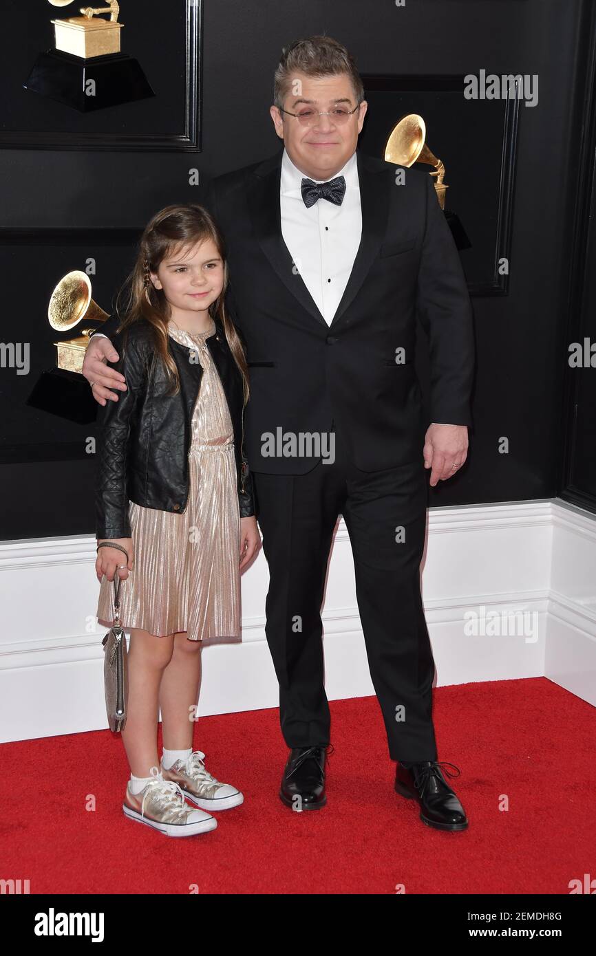 Patton Oswalt and daughter Alice arrives at the 61st Annual Grammy
