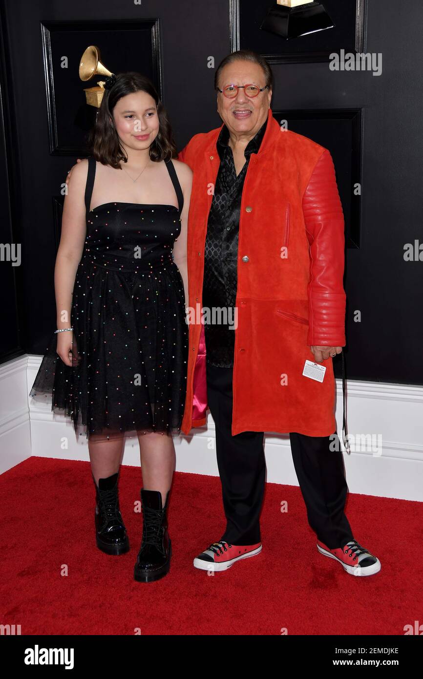 Arturo Sandoval arrives at the 61st Annual Grammy Awards red carpet at
