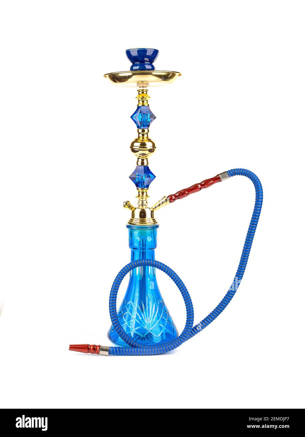Hookah closeup isolated on white background with place for text. Hookah
