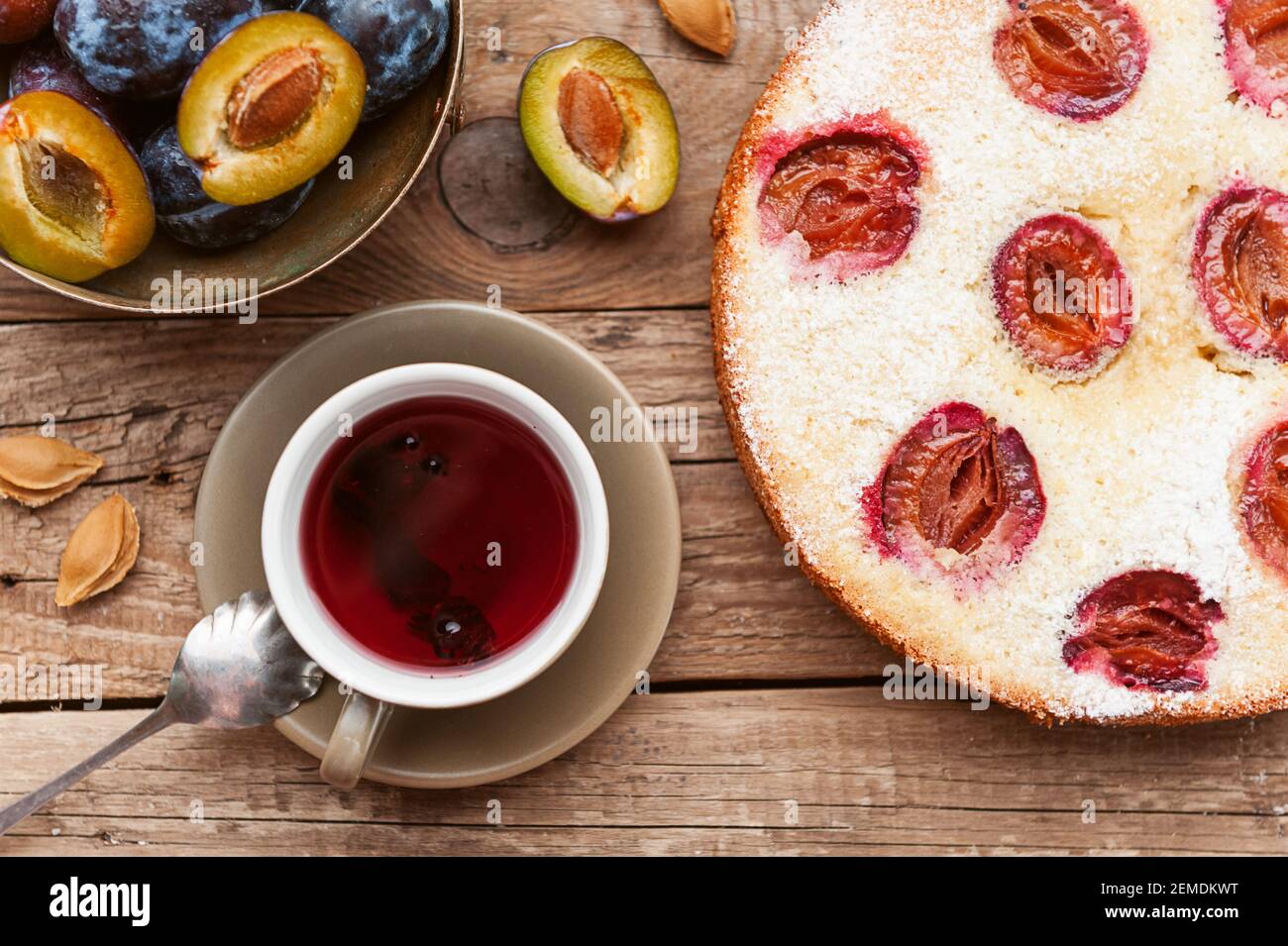 Rustic style homemade plum hi-res stock photography and images - Alamy