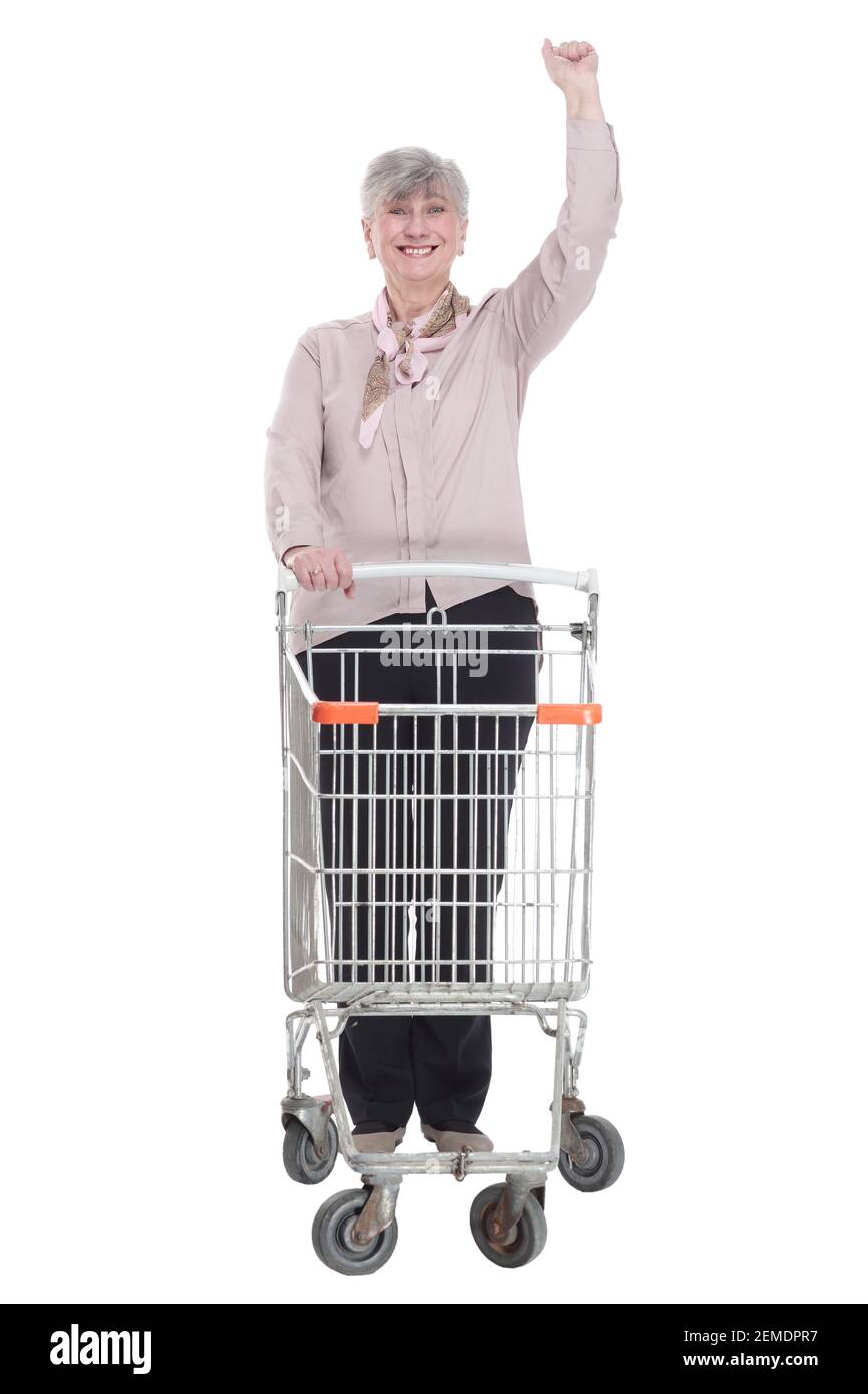 Old woman shopping cart on hi-res stock photography and images - Alamy