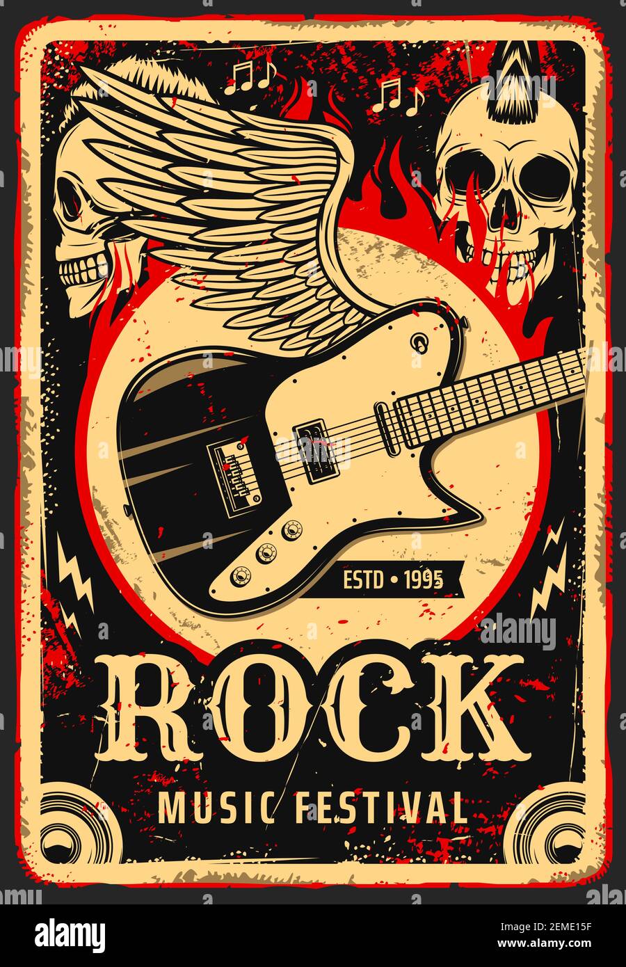 Rock Fest Posters Flyers Concert Music Festival Stock Illustration