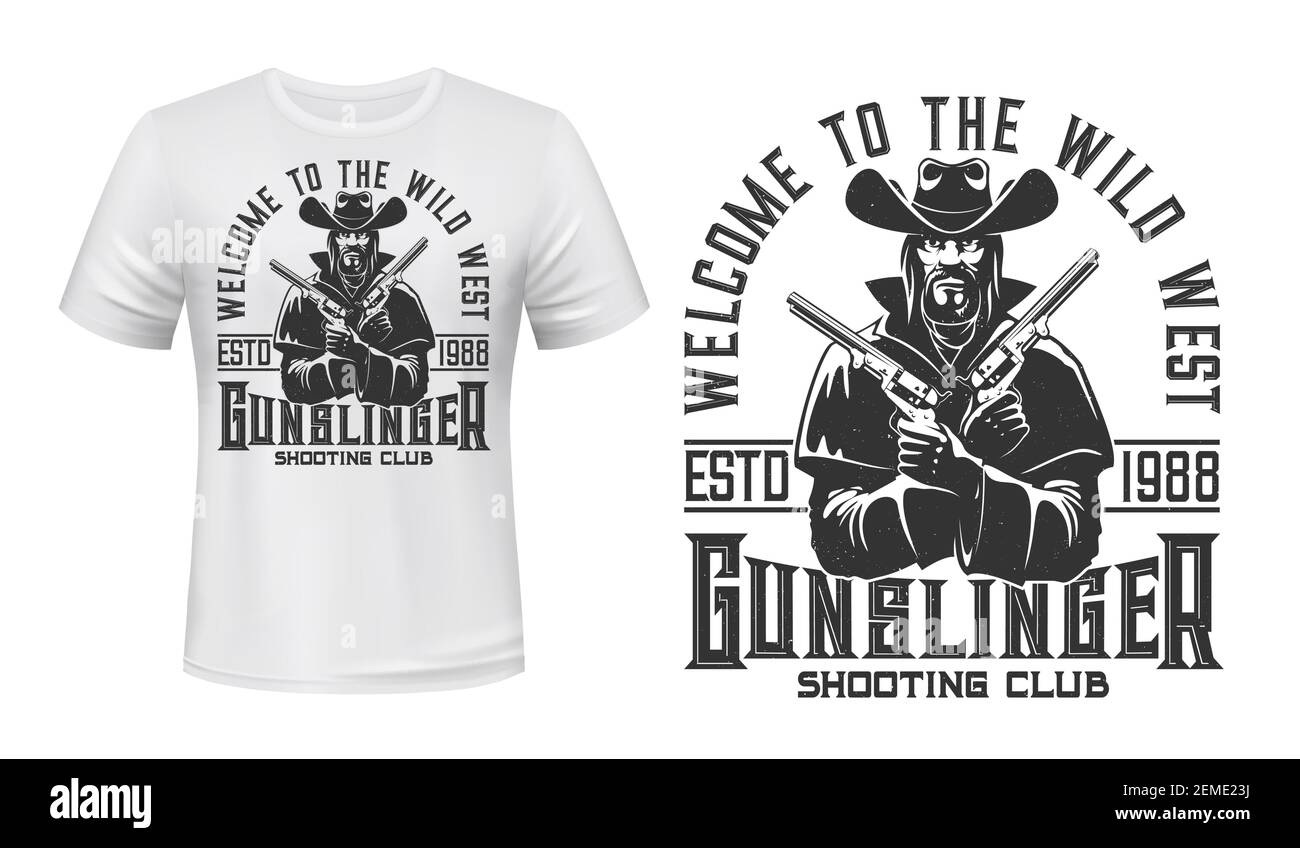 shirt vector mockup. Man in cowboy hat 