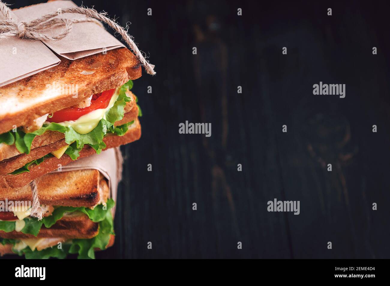 delicious homemade sandwich in rustic style Stock Photo - Alamy
