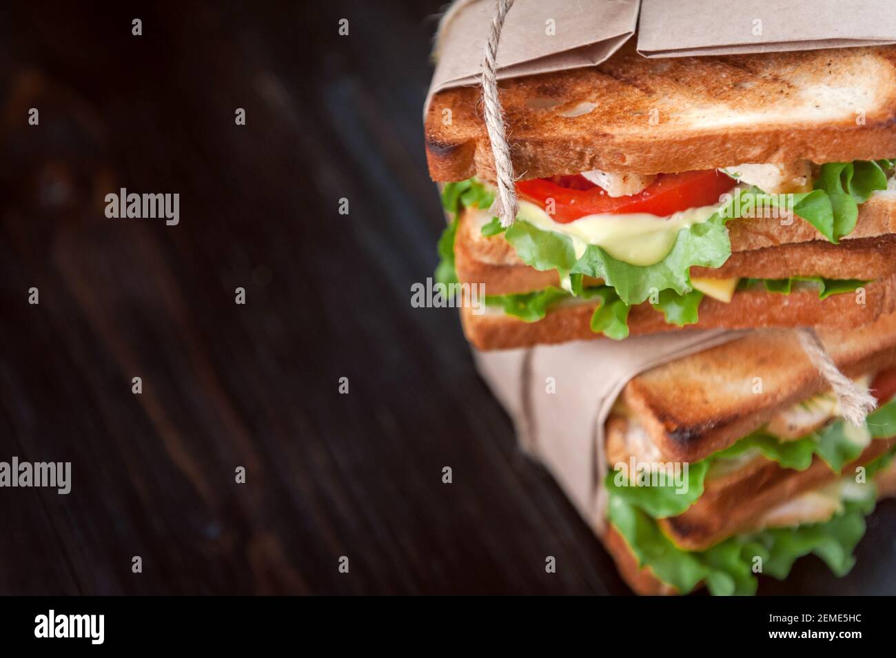 delicious homemade sandwich in rustic style Stock Photo - Alamy