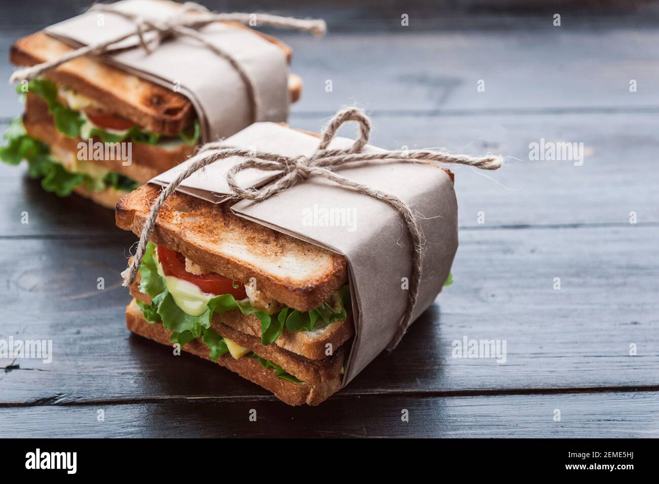 delicious homemade sandwich in rustic style Stock Photo - Alamy