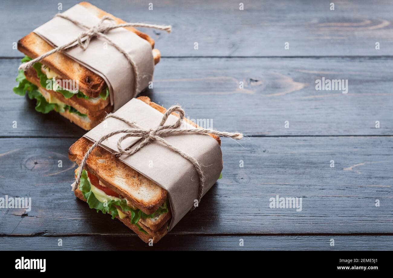 delicious homemade sandwich in rustic style Stock Photo - Alamy