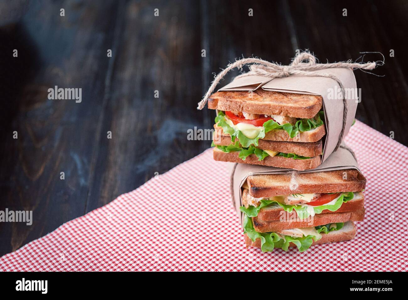 delicious homemade sandwich in rustic style Stock Photo - Alamy