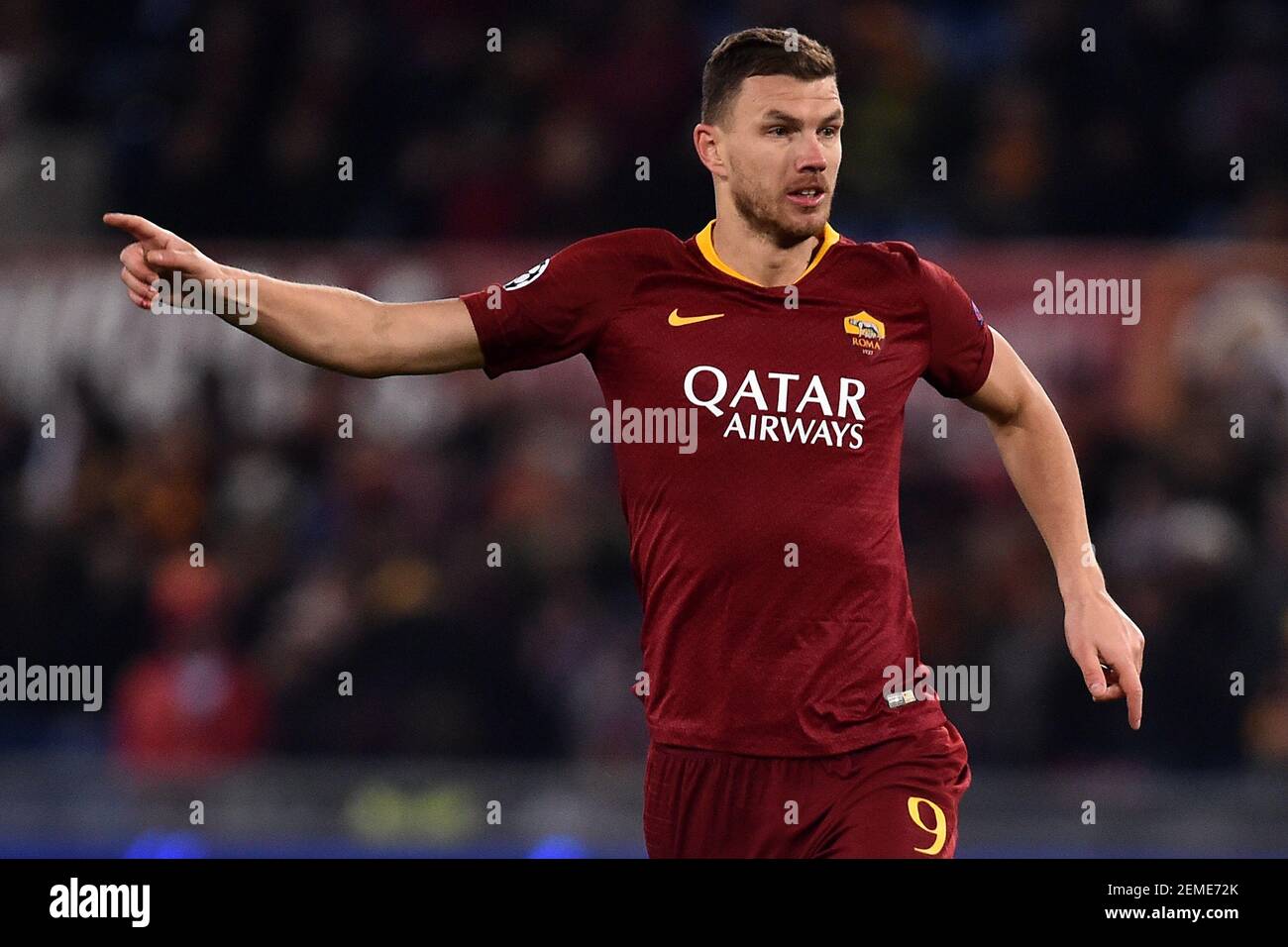 Edin Dzeko Of As Roma Roma 12 2 2019 Stadio Olimpico Football Champions League 2018 2019 Round Of 16 1st Leg As Roma Porto Foto Andrea Staccioli Insidefoto Sipa Usa Stock Photo Alamy