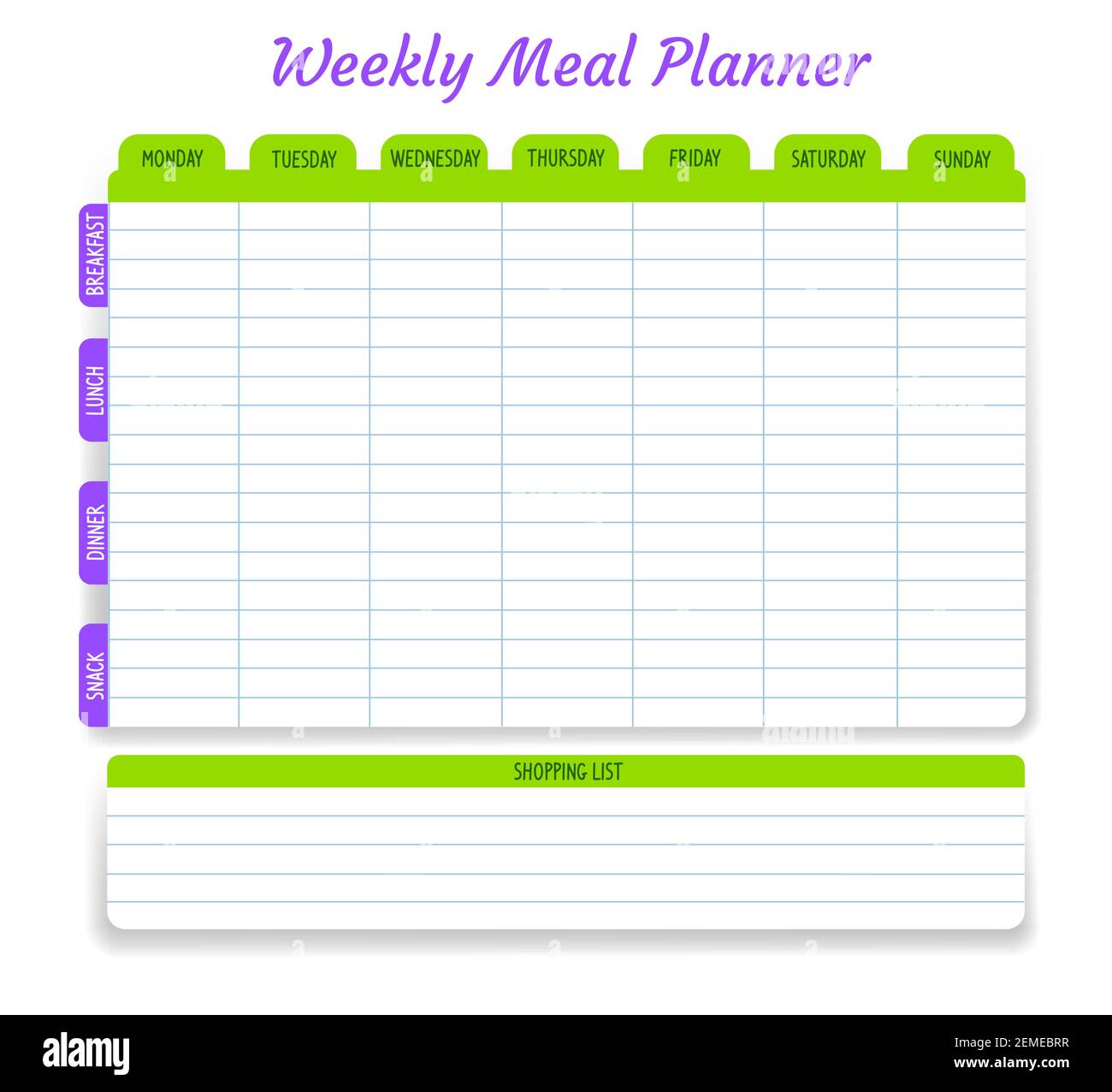 Snack List Template Snack List Template