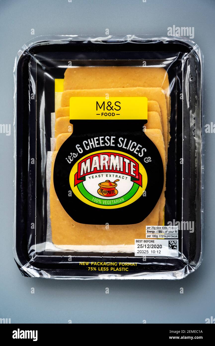 M&S cheese slices and Marmite Stock Photo