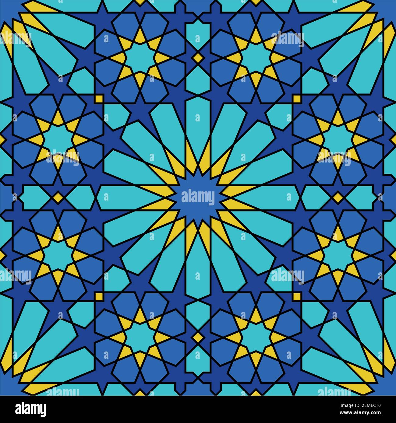 Seamless geometric ornament based on traditional islamic art. Great design  for fabric,textile,cover,wrapping paper,, blue and black c  Stock Vector Image & Art - Alamy
