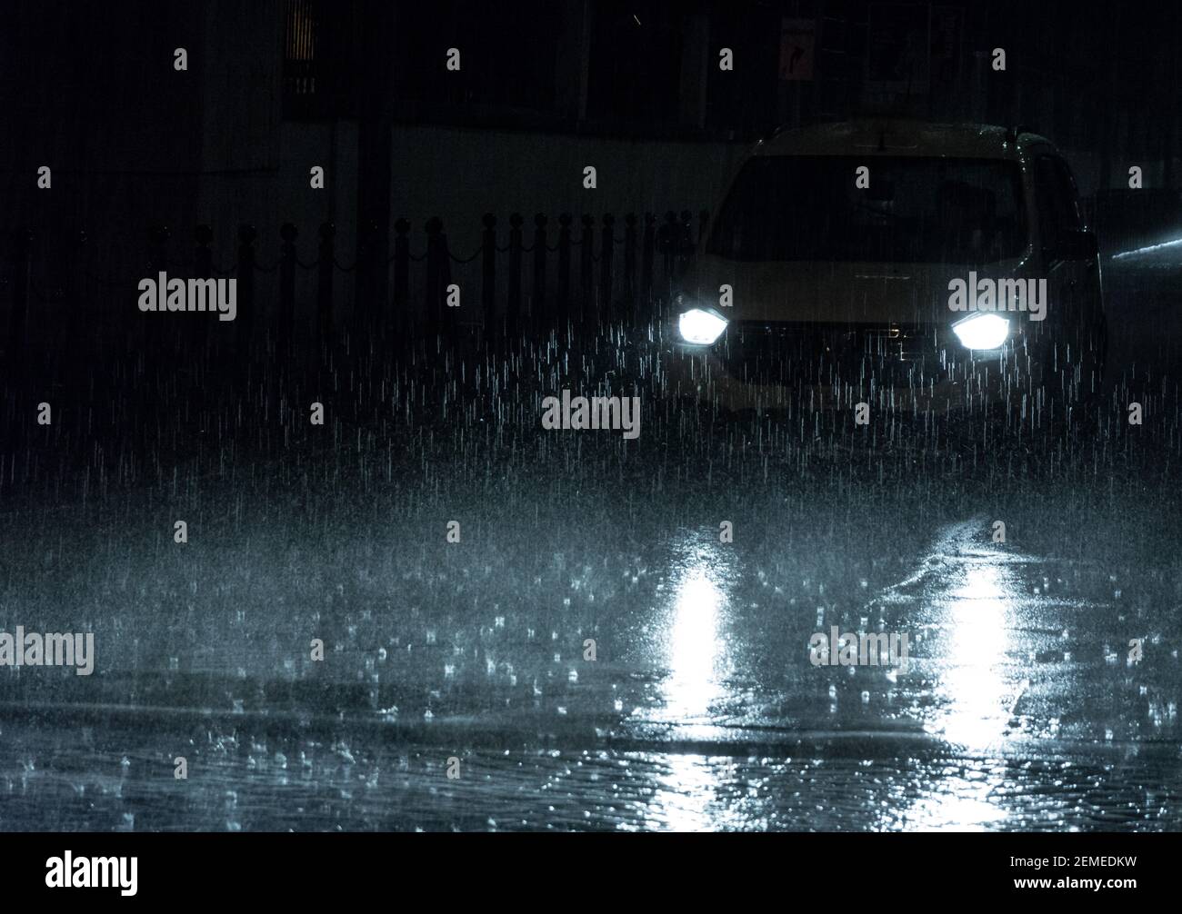 Mystical movement on a rainy night Stock Photo - Alamy