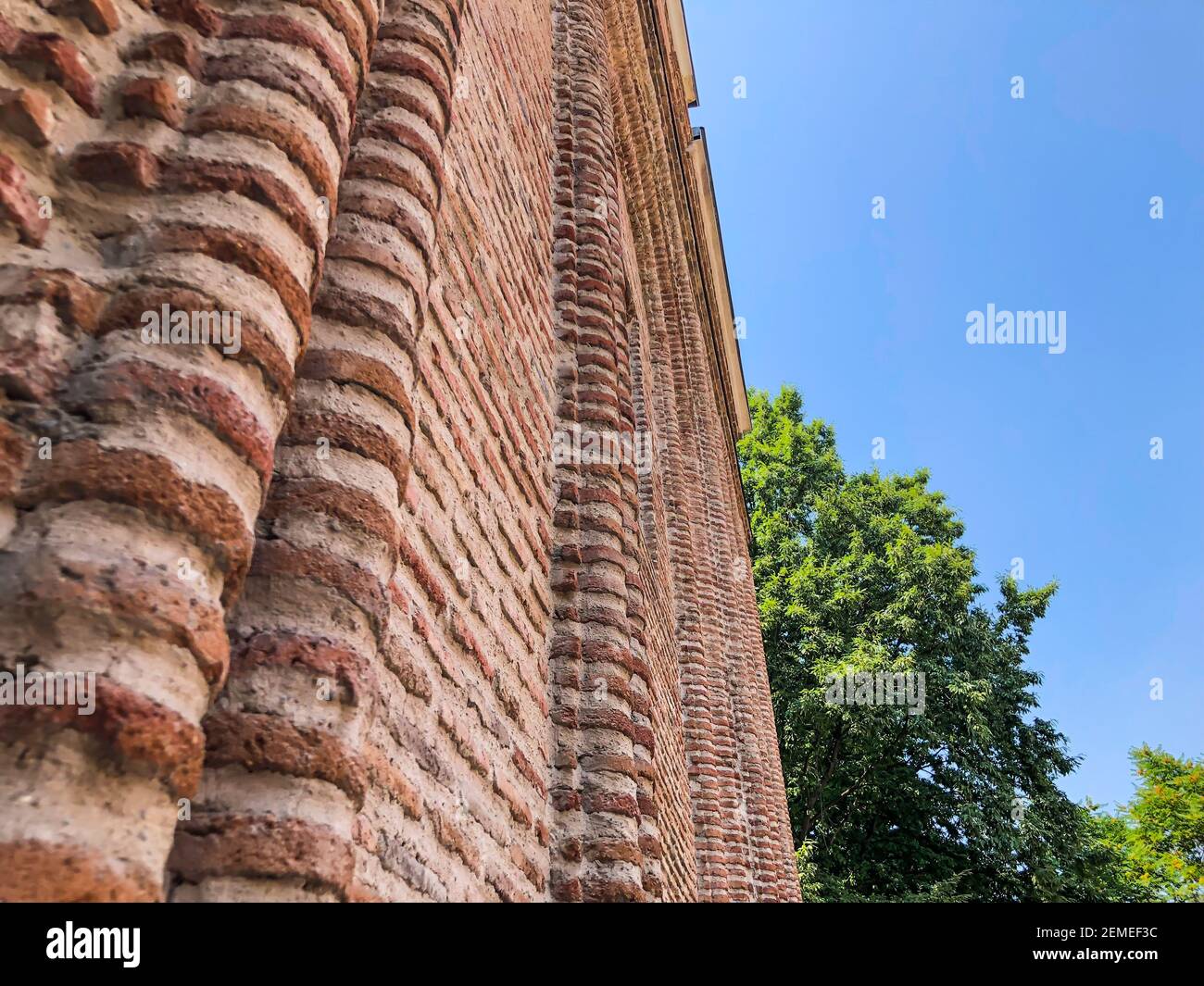 Brick wall of the church. orthodox church ,Close view Stock Photo - Alamy
