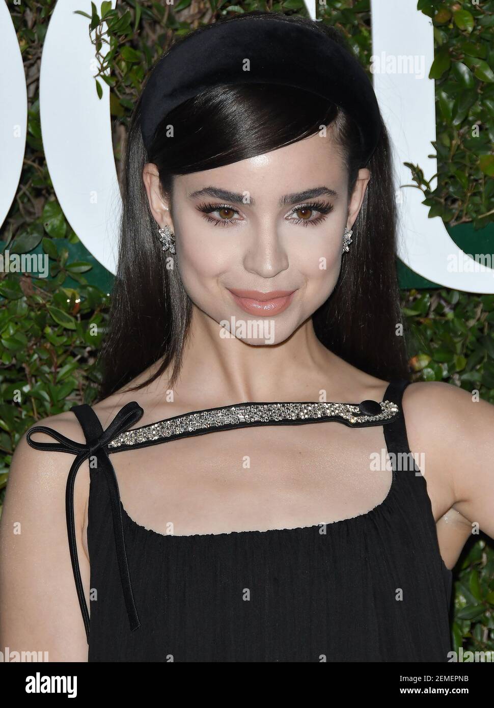 Sofia Carson arrives at Teen Vogue's 2019 Young Hollywood Party held at