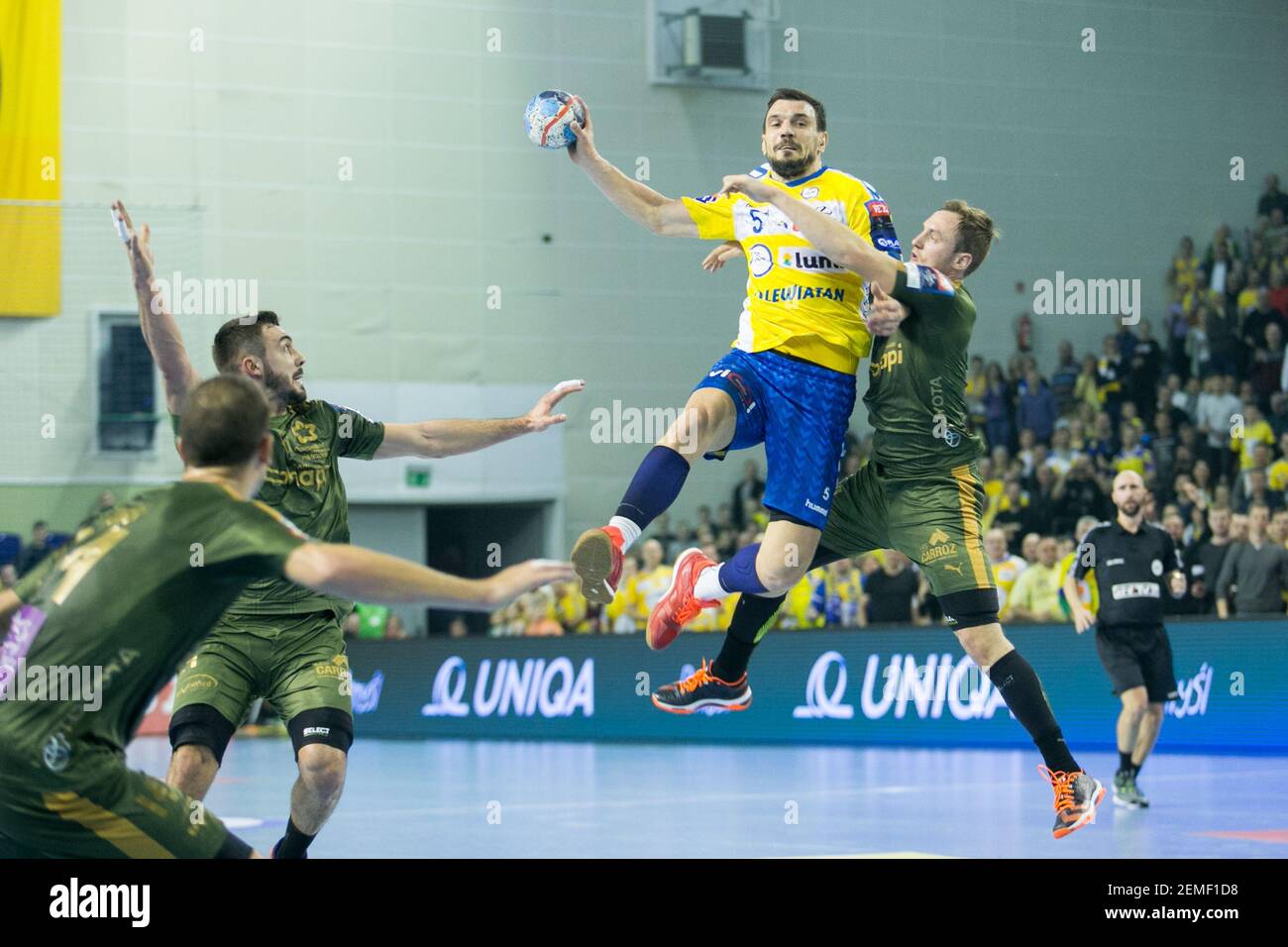 16.02.2019, Kielce, pilka reczna, liga mistrzow, VIVE Kielce - Montpellier  HB N/z Michal Jurecki (Vive), fot. Tomasz Jastrzebowski / Foto Olimpik  ----- 16.02.2019, Kielce, EHF handball champions league, VIVE Kielce -  Montpellier