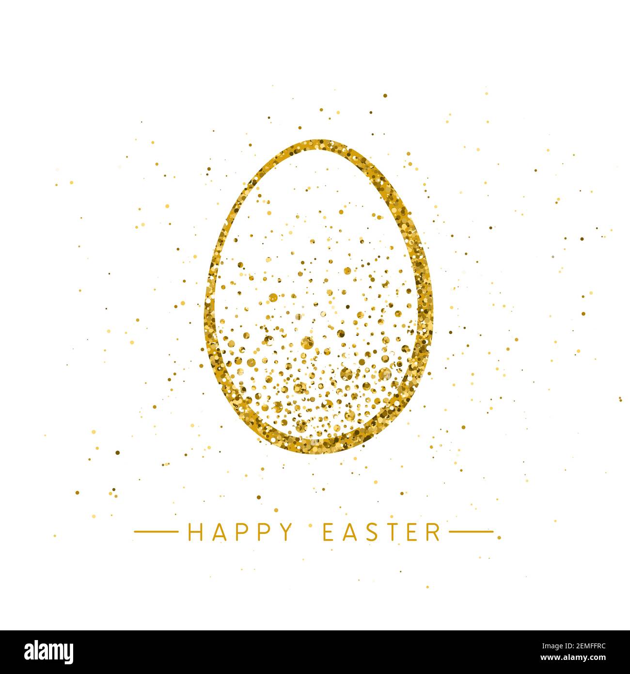Happy Easter banner background template with beautiful golden egg. Vector illustration. Stock Vector