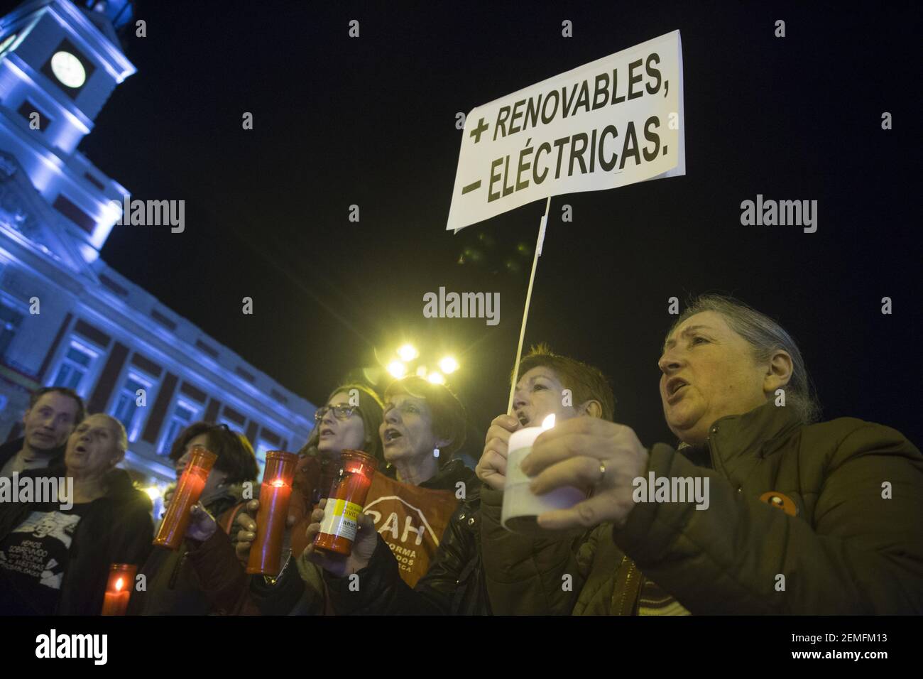 A protester seen holding a placard during the demonstration. Protest in