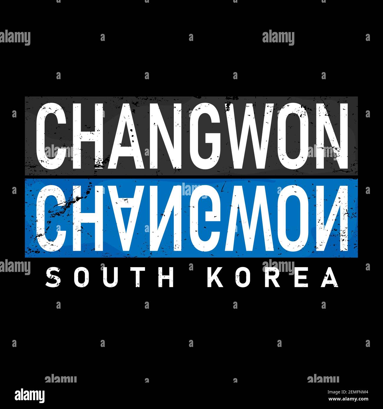 Changwon city in South Korea vector logo sign Stock Vector