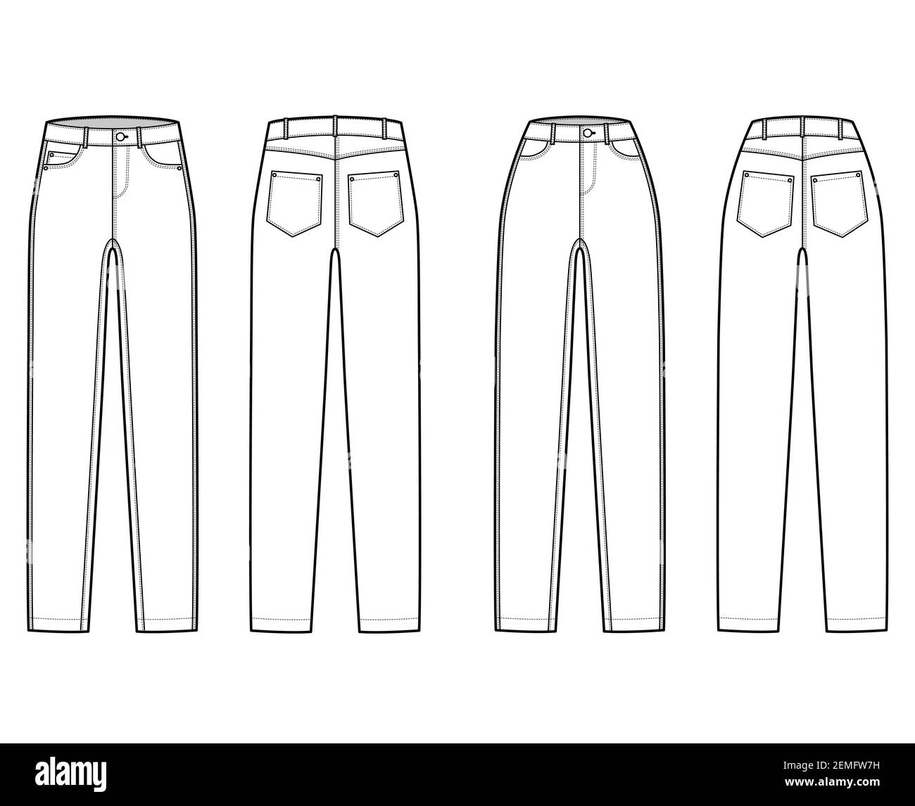 Men's Flat Sketch Single - Skinny Jean — Tech Pack Tools