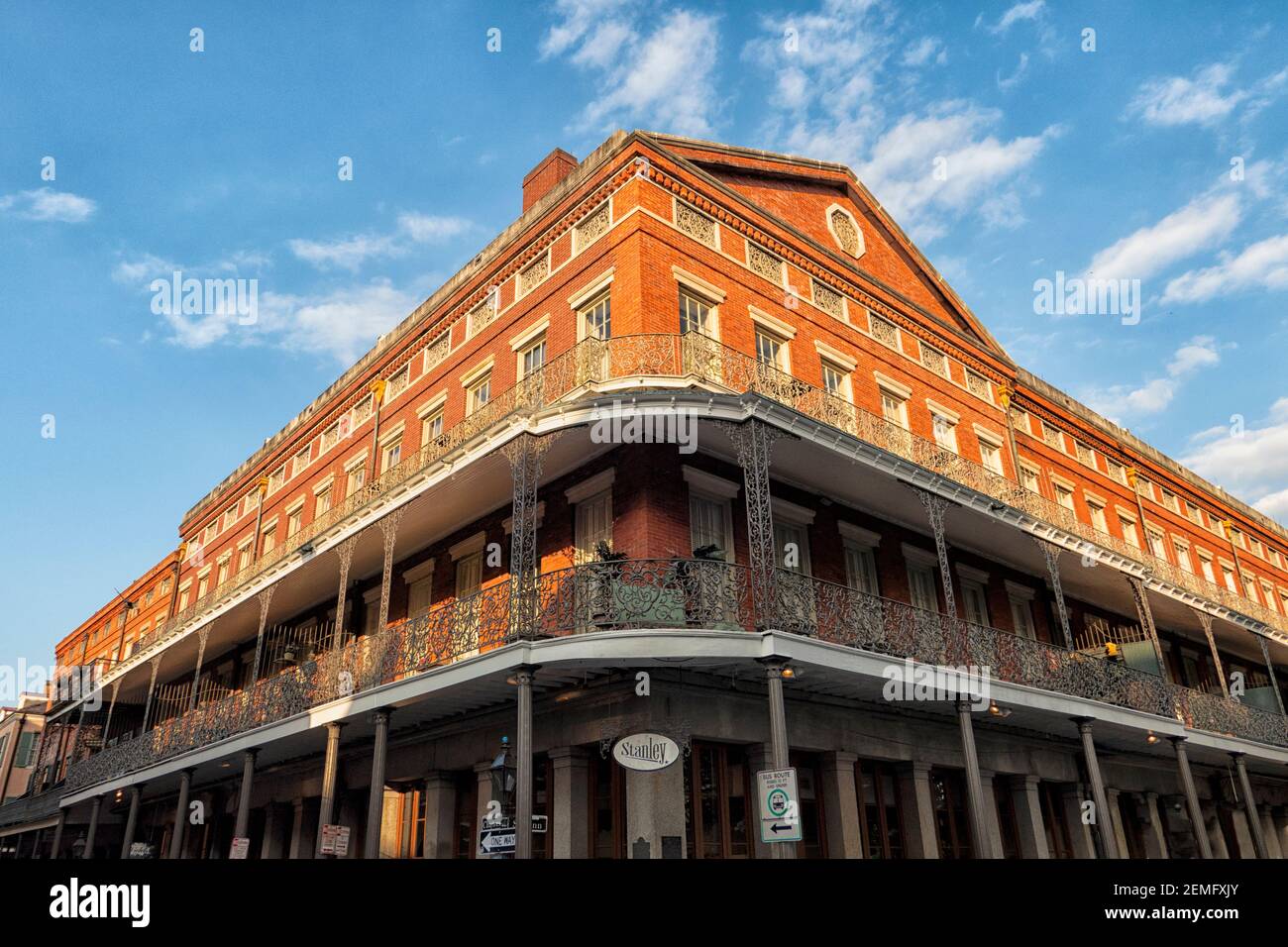 The Stanley hotel in the Old town of New Orleans at Chartres and St Ann street Stock Photo