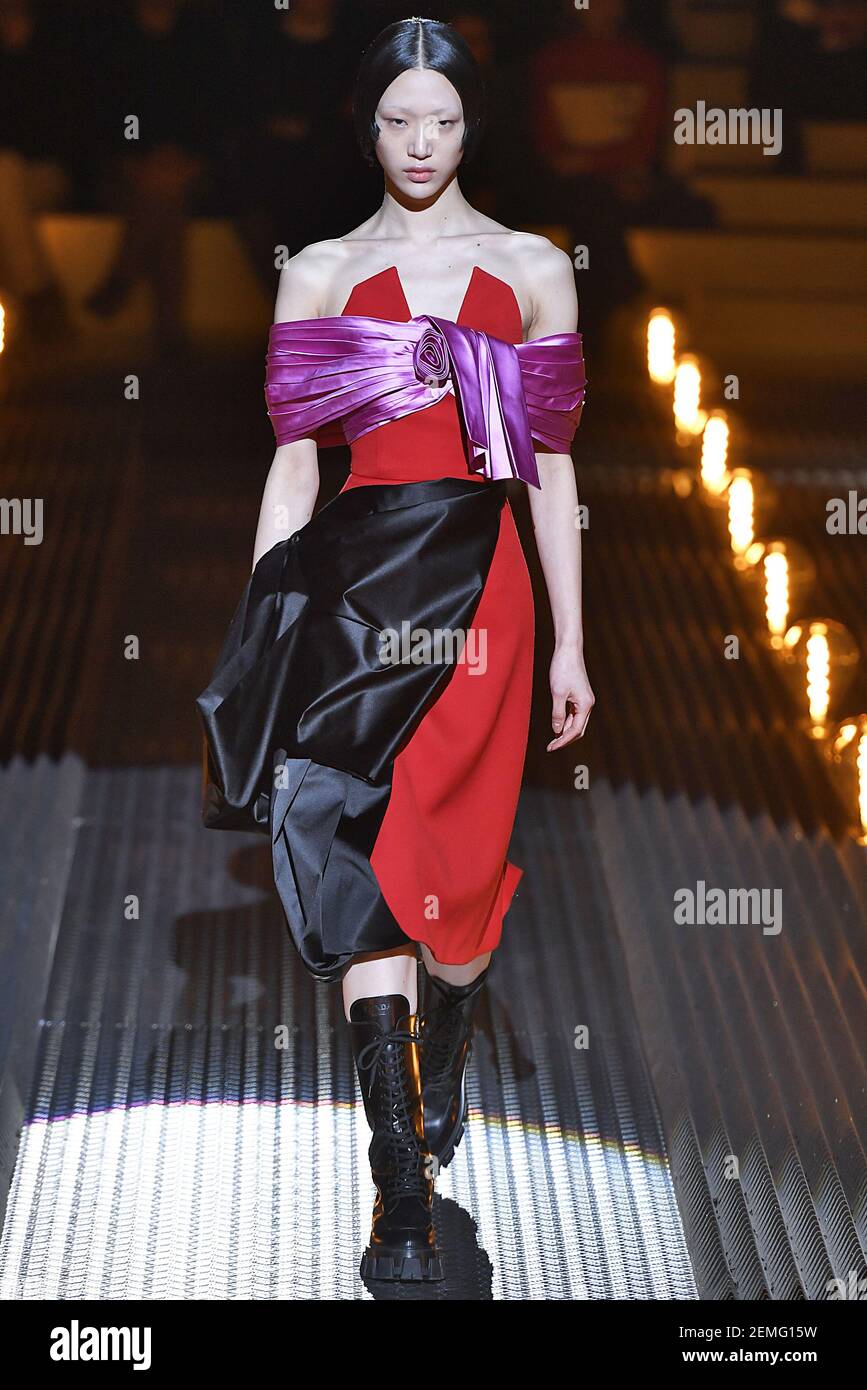 Sora Choi walks on the runway during the Fendi Ready To Wear Fashion show  during Milan Fashion Week Fall/Winter 2019 held in Milan, Italy on February  21, 2019. (Photo by Jonas Gustavsson/Sipa