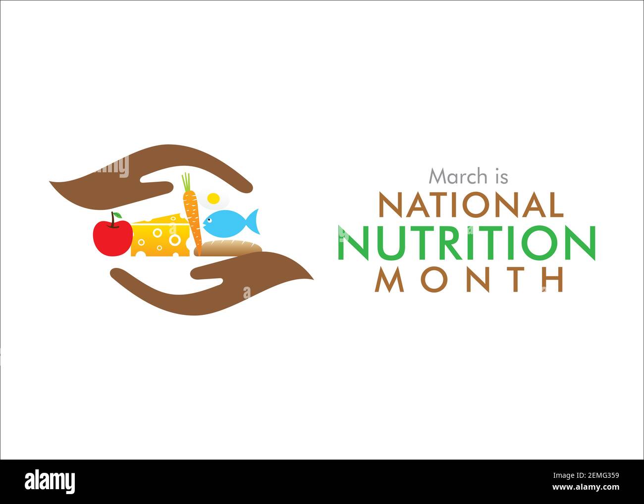 vector illustration of national nutrition month concept design Stock