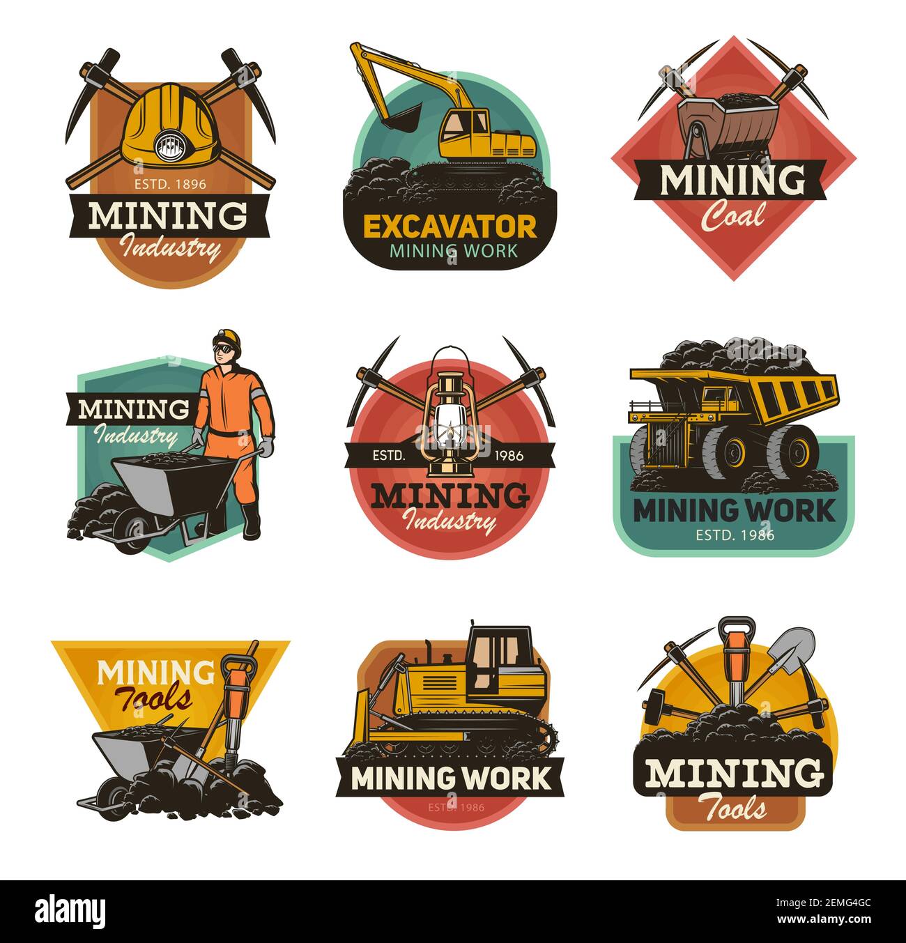 Quarry drill miner Stock Vector Images - Alamy