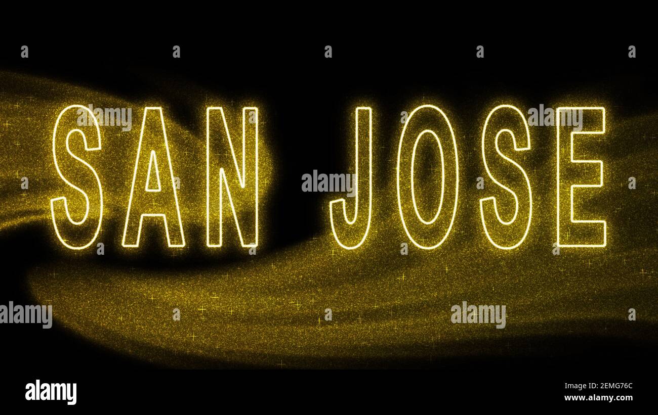 San Jose Gold glitter lettering, San Jose Tourism and travel, Creative